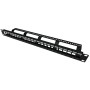 Part King 24 Port 1U Blank Unloaded Keystone Patch Panel for 19" Network Data Cabinet