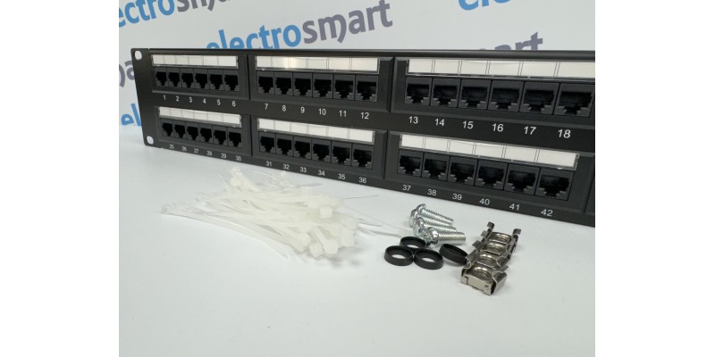 Part King 48 Port 2U CAT5e Krone and 110 Dual IDC UTP Patch Panel for 19" Network Data Cabinet