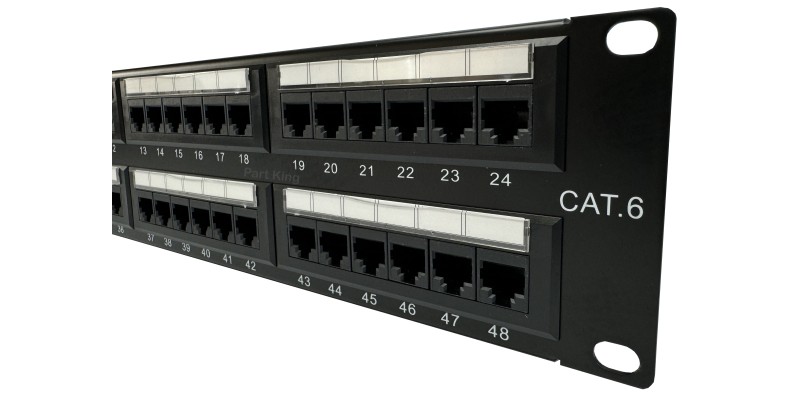 Part King 48 Port 2U CAT6 Krone and 110 Dual IDC UTP Patch Panel for 19" Network Data Cabinet