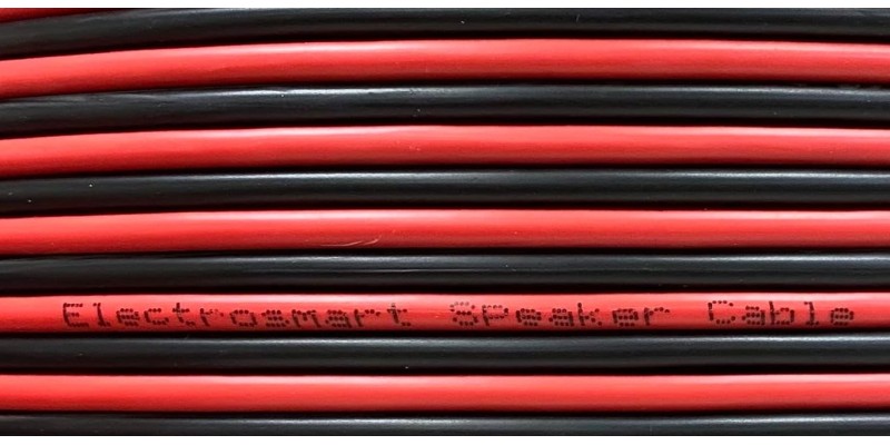 electrosmart Red/Black 2x 1mm 2x 89 Strand Speaker Cable Wire for Home HiFi/Car Audio etc