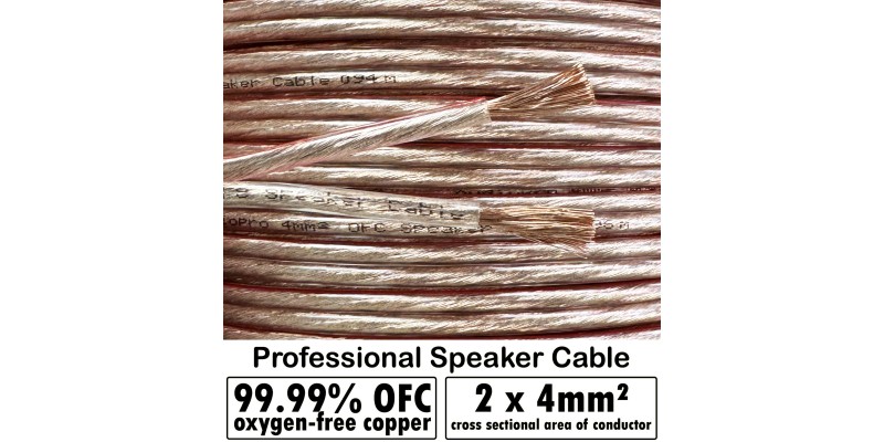 AudioPro 4mm2 Professional OFC Speaker Cable Copper Conductor HiFi Audio 12 AWG