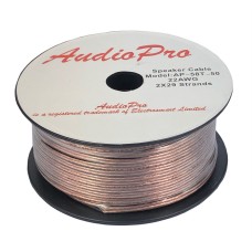 50m Reel of AudioPro 22 AWG Transparent Speaker Cable 2 x 29 Strands HiFi Surround AP-58T-50