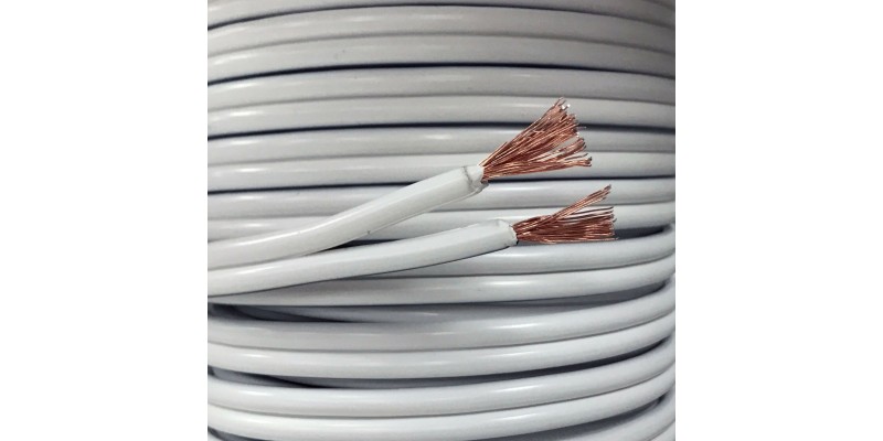 Auline White Speaker Cable Wire 42 Strand 16 AWG 1.3mm2 HiFi Surround Sound