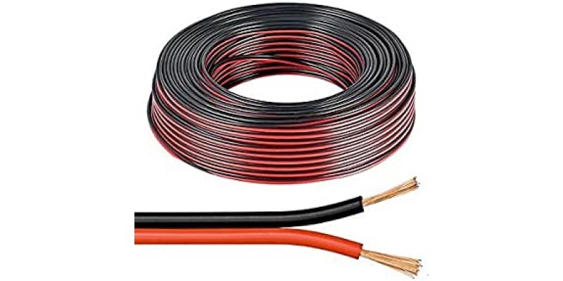 electrosmart Red/Black 2x 1mm 2x 89 Strand Speaker Cable Wire for Home HiFi/Car Audio etc