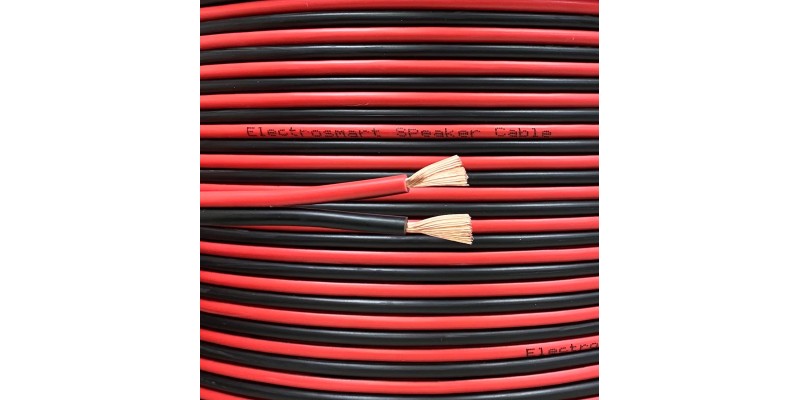 electrosmart Red/Black 14AWG Multi Strand Speaker Cable Wire for Home HiFi/Car Surround Sound Audio etc