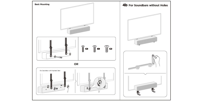 Part King Universal Soundbar Bracket Arm Mount Holder Speaker Shelf TV VESA