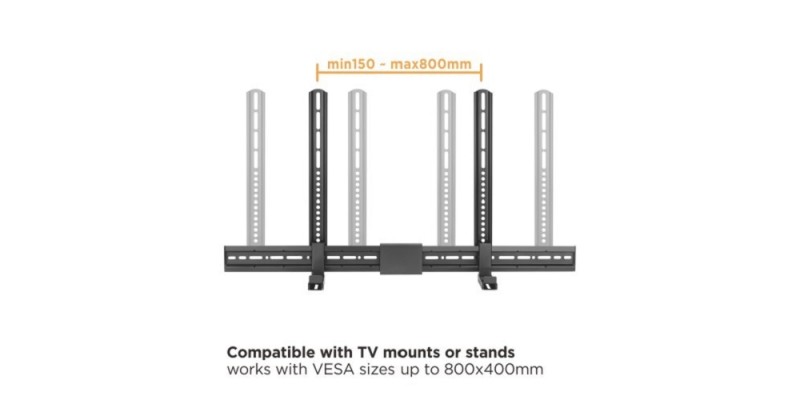 Part King Universal Adjustable Soundbar Speaker Bracket Mount Holder Above Below TV VESA