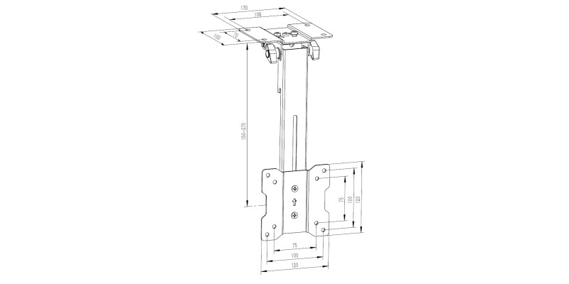 Part King Fold Up Down Away TV Ceiling Mount Bracket 19" 20" 21" 23" 27" LED TV VESA 75x75 100x100 Folding Sloping Ceiling Flip Bracket