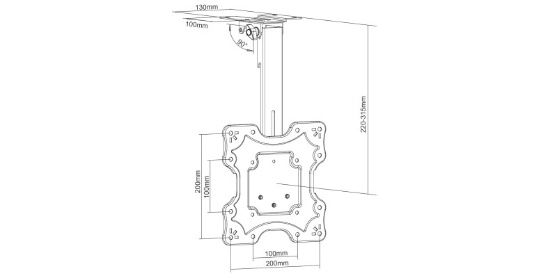 Part King Fold Up Down Away TV Ceiling Mount Bracket 27" 32" 33" 37" 39" 40" 41" 42" 43" LED TV VESA 75x75 100x100 Folding Sloping Ceiling Flip Bracket