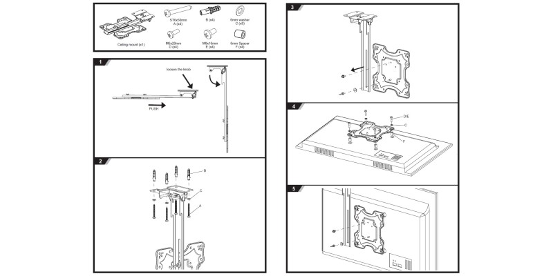 Part King Fold Up Down Away TV Ceiling Mount Bracket 27" 32" 33" 37" 39" 40" 41" 42" 43" LED TV VESA 75x75 100x100 Folding Sloping Ceiling Flip Bracket