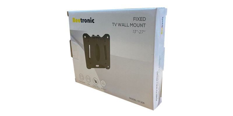 Beetronic TV Wall Mount Bracket 13" - 27" Screen 75x75mm 100x100mm VESA Slim Fixed