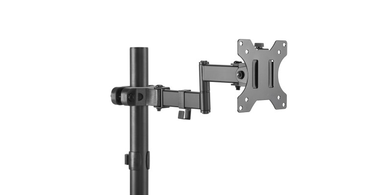 Part King Pole Mount TV Monitor Arm Bracket 17-32" for Disco Karaoke Swivel Tilt 28 - 60mm