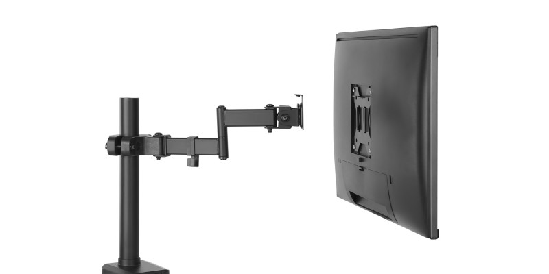 Part King Pole Mount TV Monitor Arm Bracket 17-32" for Disco Karaoke Swivel Tilt 28 - 60mm