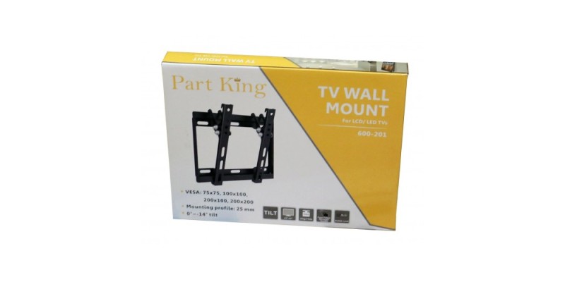 Part King 600-201 Tilt TV Wall Bracket 200x200mm VESA