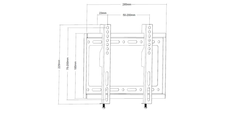 Part King Slim TV Wall Mount Bracket 24" 27" 32" 40" 42" 43" LED TV VESA 200x100 200x200