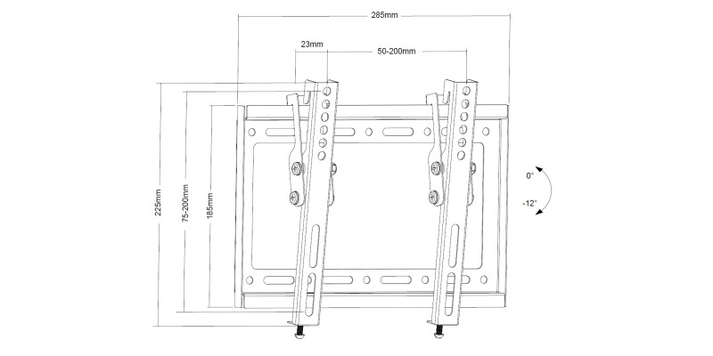 Part King Tilt TV Wall Mount Bracket 24" 27" 32" 40" 42" 43" LED TV VESA 200x100 200x200