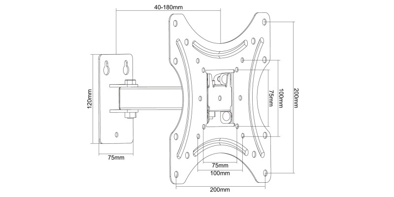 Part King Universal Tilt & Swivel Arm TV Wall Mount Bracket 23" 24" 27" 32" 42" 43" LED LCD Moving Left Right