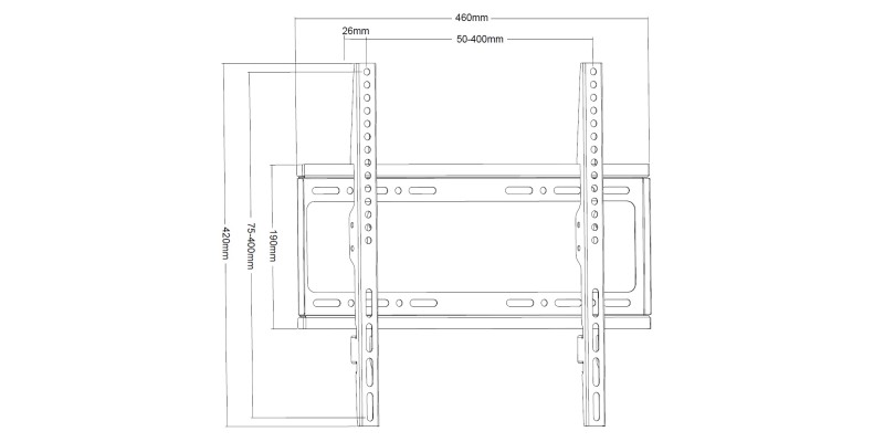 Part King Universal Slim TV Wall Mount Bracket 32" 40" 42" 43" 50" 55" LED TV VESA 200x200 300x200 300x300 400x200 400x400