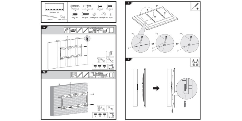 Part King Universal Slim TV Wall Mount Bracket 32" 40" 42" 43" 50" 55" LED TV VESA 200x200 300x200 300x300 400x200 400x400