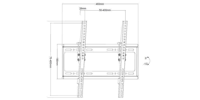 Part King TV Wall Mount Tilt Bracket 32" 40" 42" 43" 50" 55" 60" 65" LED TV VESA 300x200 300x300 400x200 400x300 400x400