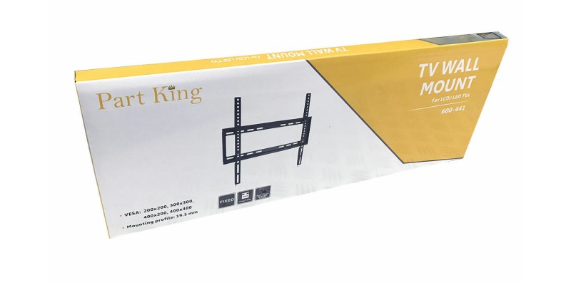 Part King 600-441 Slim Fixed TV Wall Bracket 400x400mm VESA