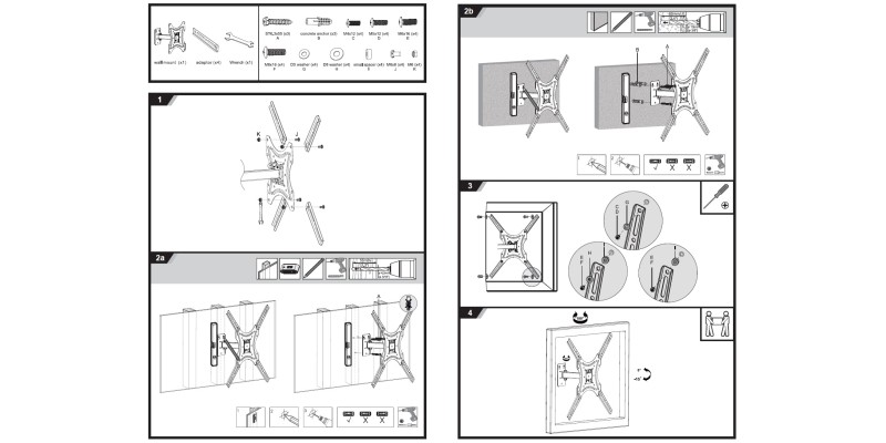 Part King Universal Tilt & Swivel Arm TV Wall Mount Bracket 32" 42" 43" 49" 50" 55" LED LCD Moving Left Right 200x200 300x300 400x200 400x400 VESA