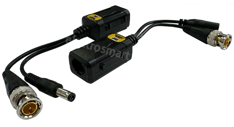 Slim Video Power RJ45 Balun for CAT5e or CAT6 Ethernet Network