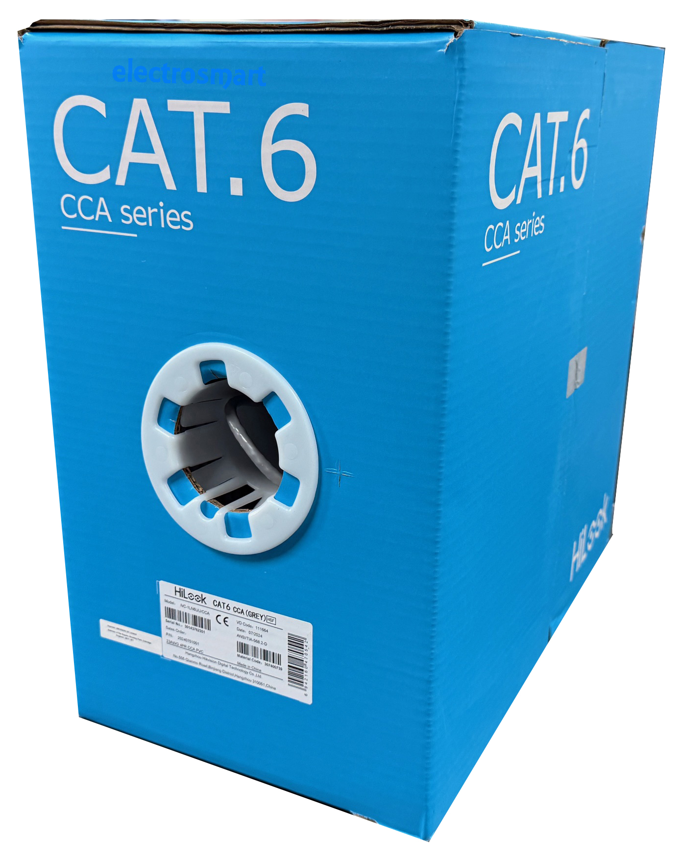 HiLook 305m Box CAT6 CCA Grey PVC Network Ethernet Cable NC-1LN6UU/CCA