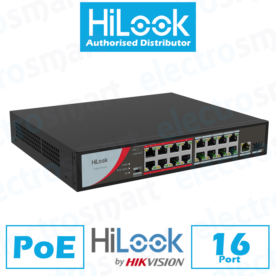 NS-0318P-130(B) HiLook By Hikvision 16 Port PoE Network Switch